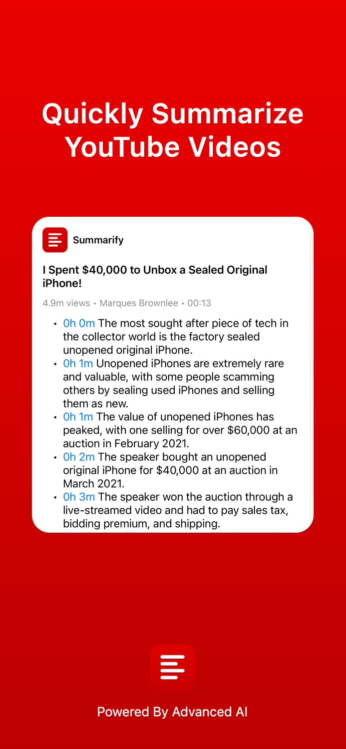 Summarify AI For YouTube