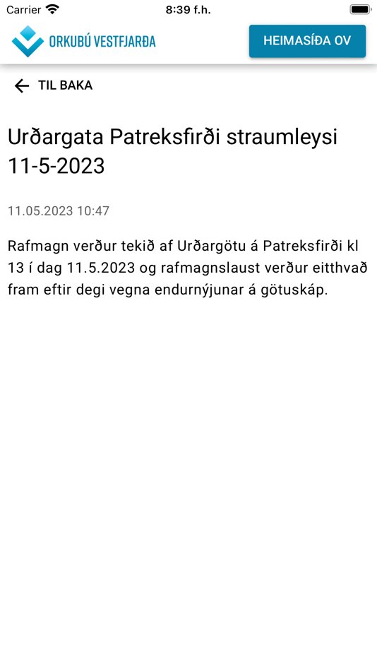 #3. OV Tilkynningar (iOS) 由: Stefna software