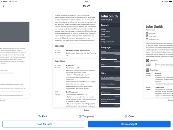 Resume Maker: CV Templates iPad screenshot 2 - Business app