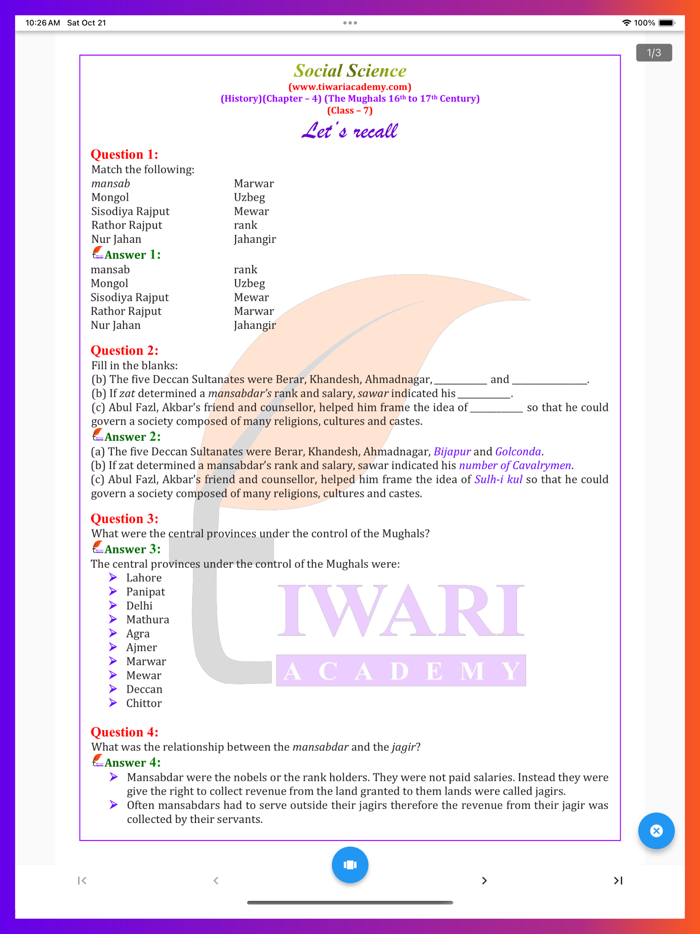 Class 7 Social Science