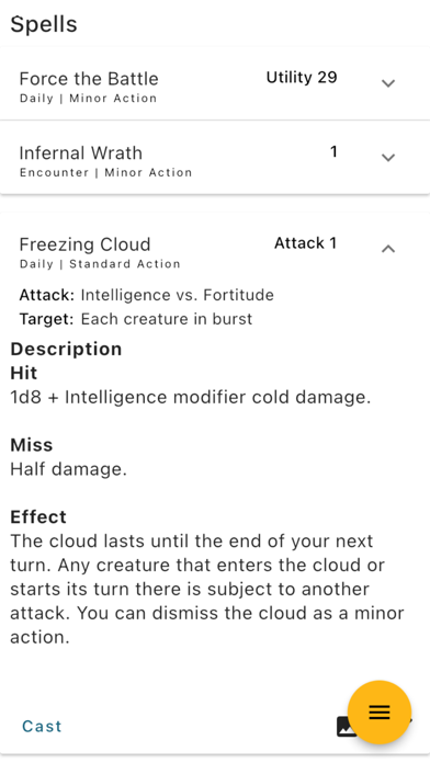 D3: Character Sheet Screenshot