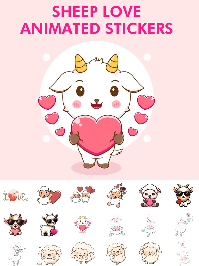 Sheep Love Animated Stickers