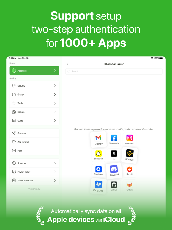 2FA App - Authenticator iPad screenshot 3 - Utilities app