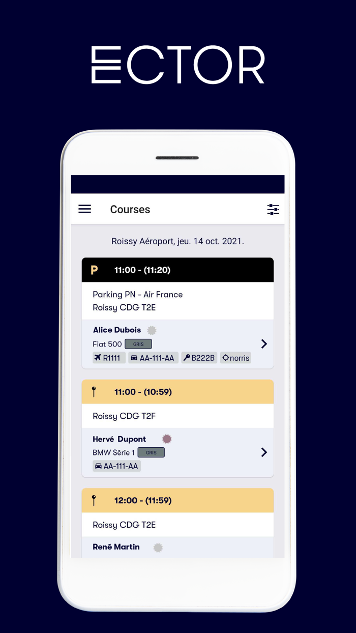Ector Valet pour voiturier