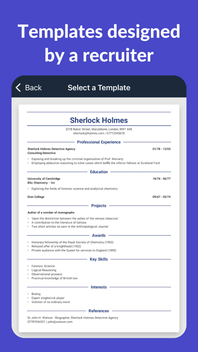 Resume Builder - CV Engineer Screenshot