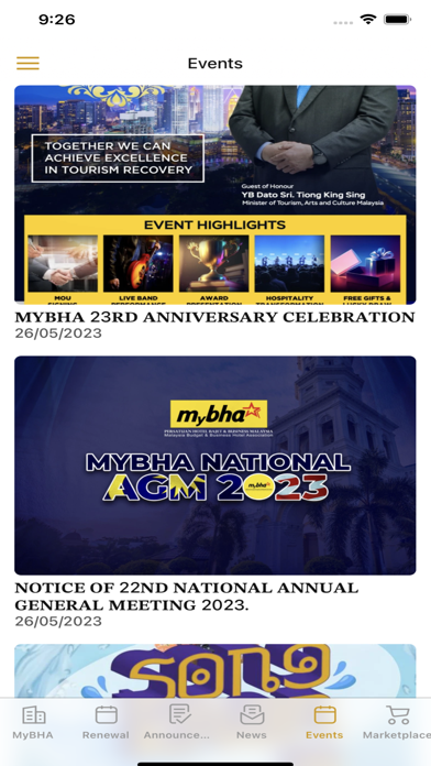 MyBHA Connect Screenshot
