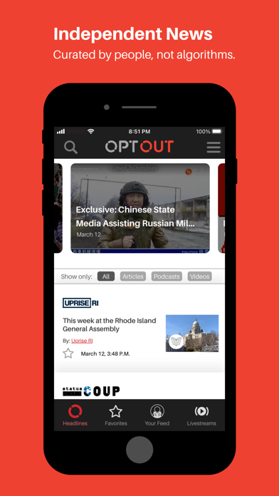 OptOut News Screenshot