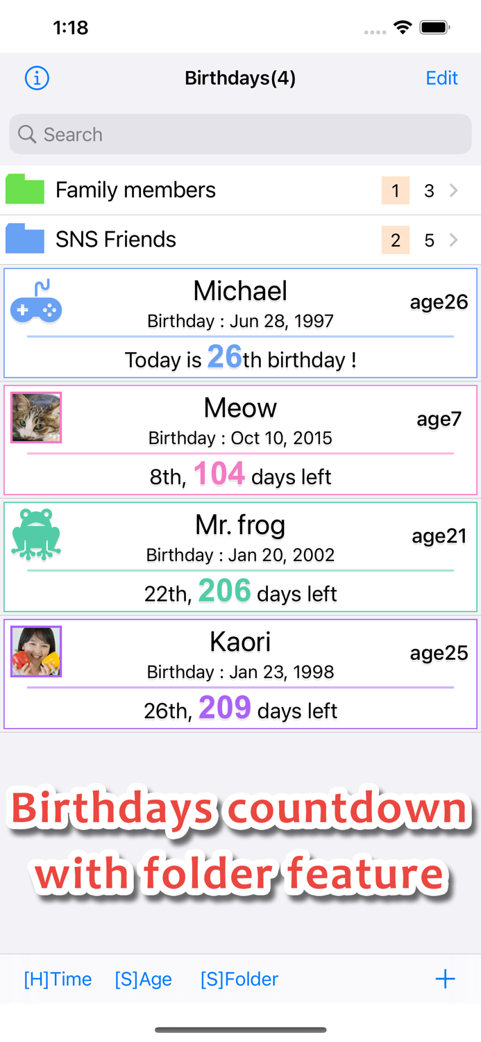Birthdays Countdown