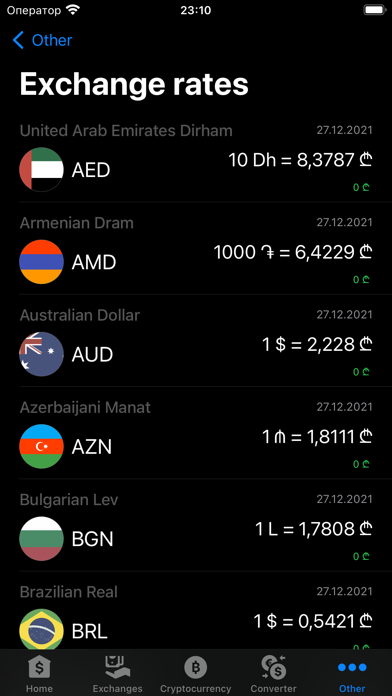 Exchange rates of Georgia Screenshot