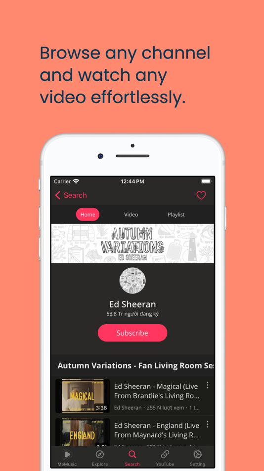 #5. MeMusic - Stream Music, Video (iOS) By: Trong Le