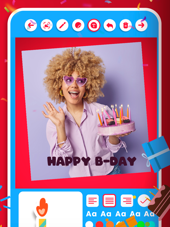 Birthday frames for photos.