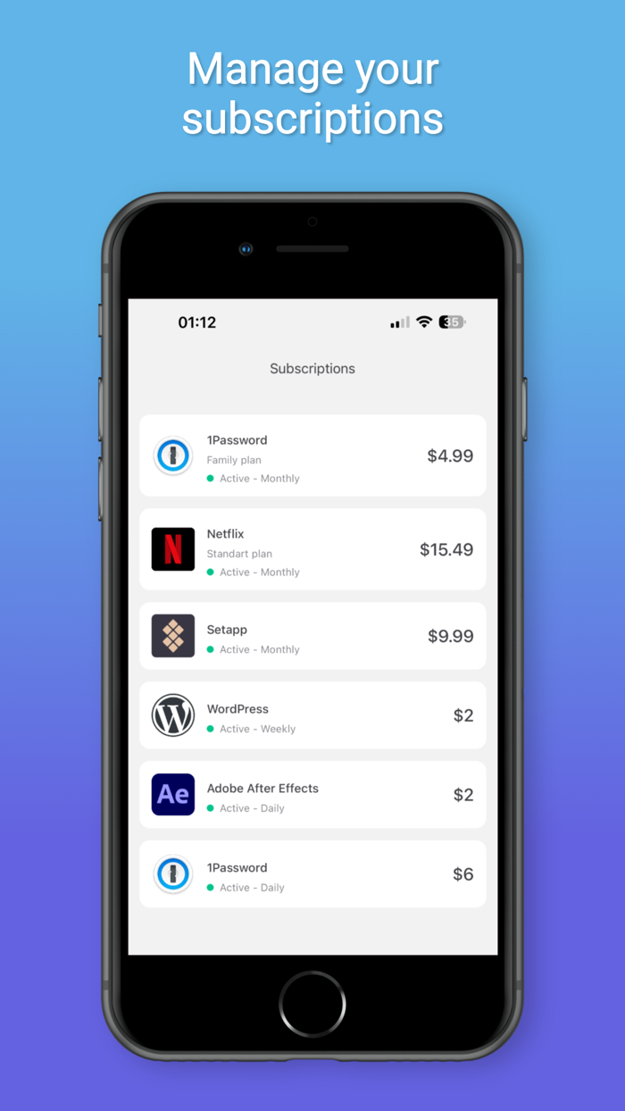 Lavia - Subscriptions Tracker