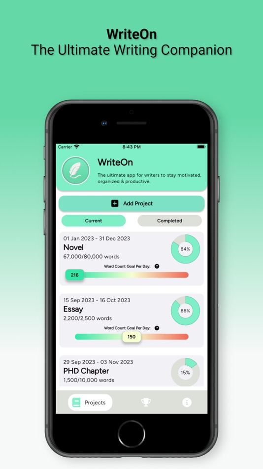 #1. WriteOn (iOS) Podle: Adam Maliborski