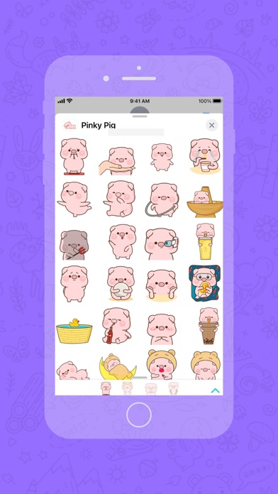 Screenshot #2 pour Pinky Pig Animated Stickers