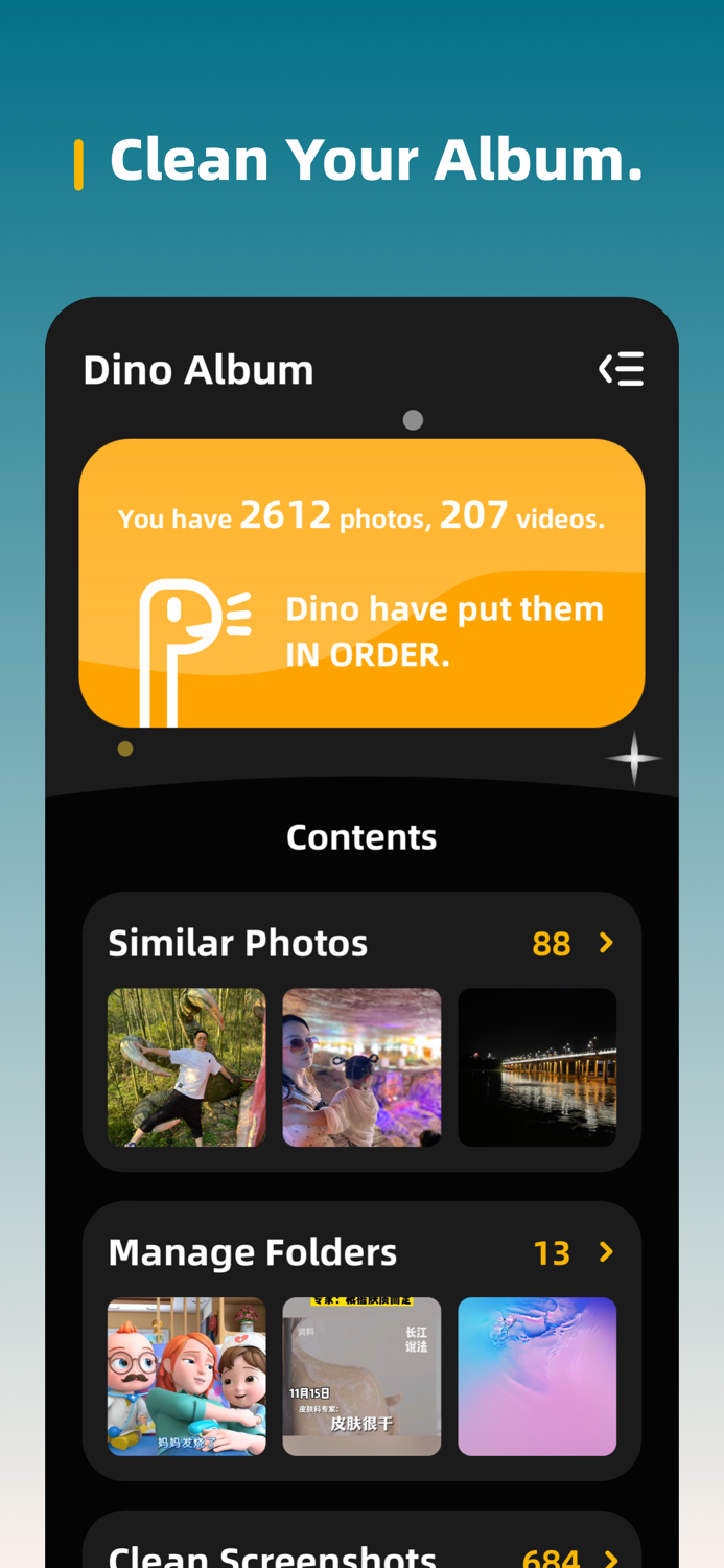 Dino Album - AI clean photos.