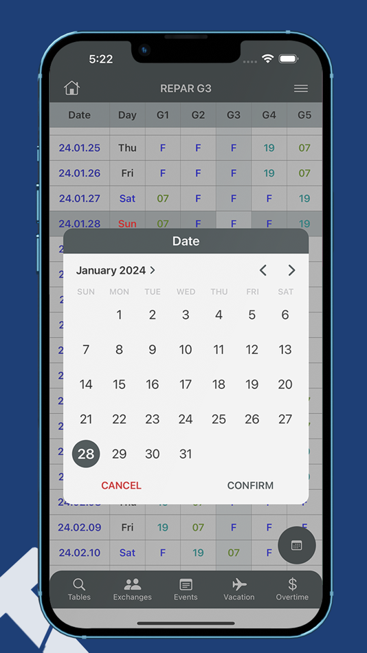 #5. Work Shift Table (iOS) 由: Lucio Antonio da Silva