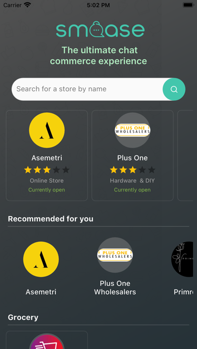 Smoase Chat Commerce Screenshot