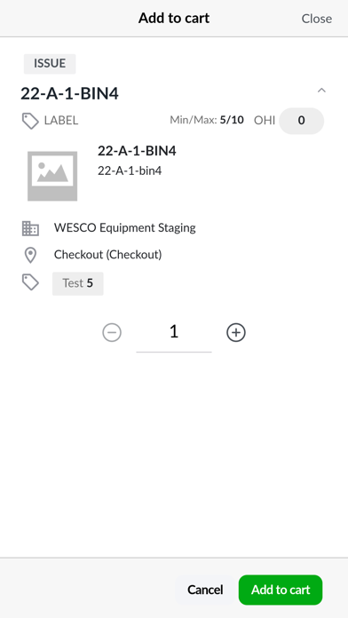 Wesco eStock Checkout Screenshot