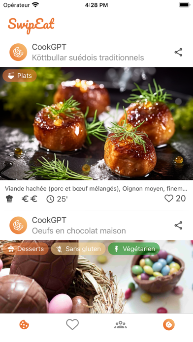 SwipEat: Recettes, Gastronomie Screenshot
