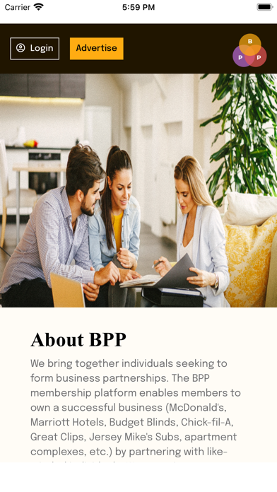 Business Partnership Portal Screenshot