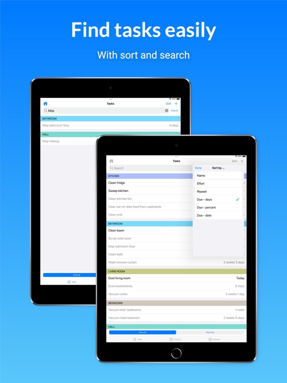 Flexi Clean: for housework iPad screenshot 2 - Productivity app