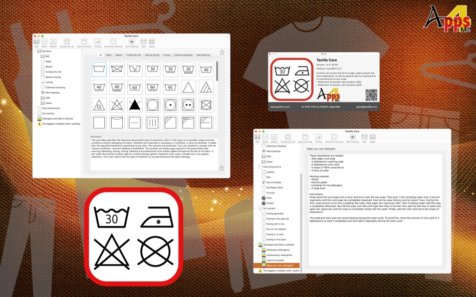 Textile Care (macOS) 由: @pps4Me Textile Care (macOS) 由: @pps4Me