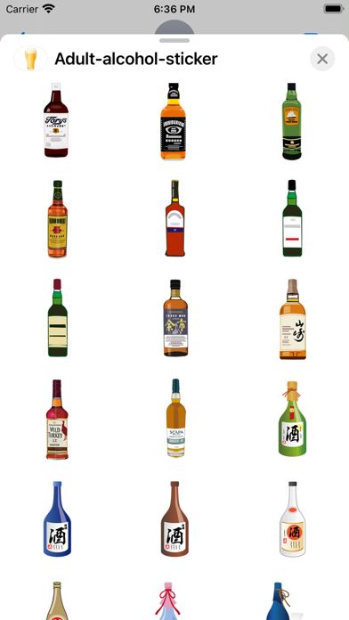 Adult alcohol sticker Screenshot