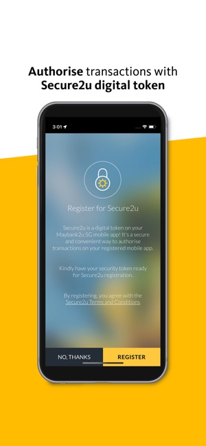 Download the new maybank app and register for secure2u