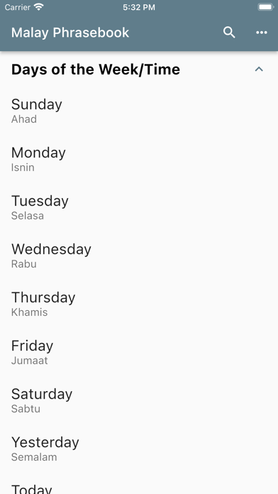 Screenshot 2 of Malay Basic Phrases App