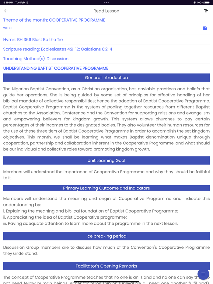 Discipleship Lifestyle 2022