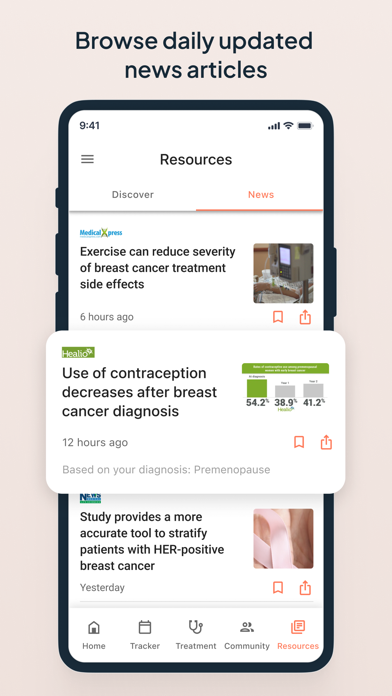 Outcomes4Me Cancer Care Screenshot