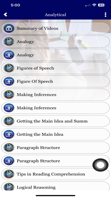 REO Civil Service Exam Review Screenshot