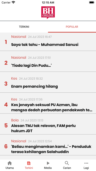 Berita Harian Mobile Screenshot