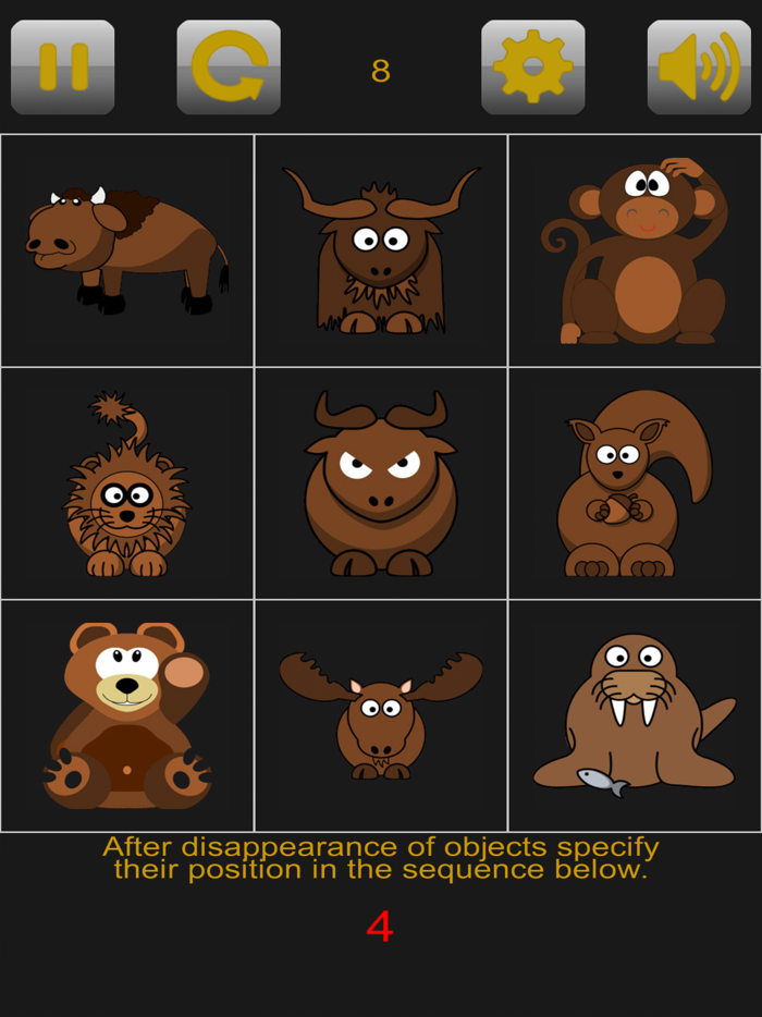 Brain training. Remember seq