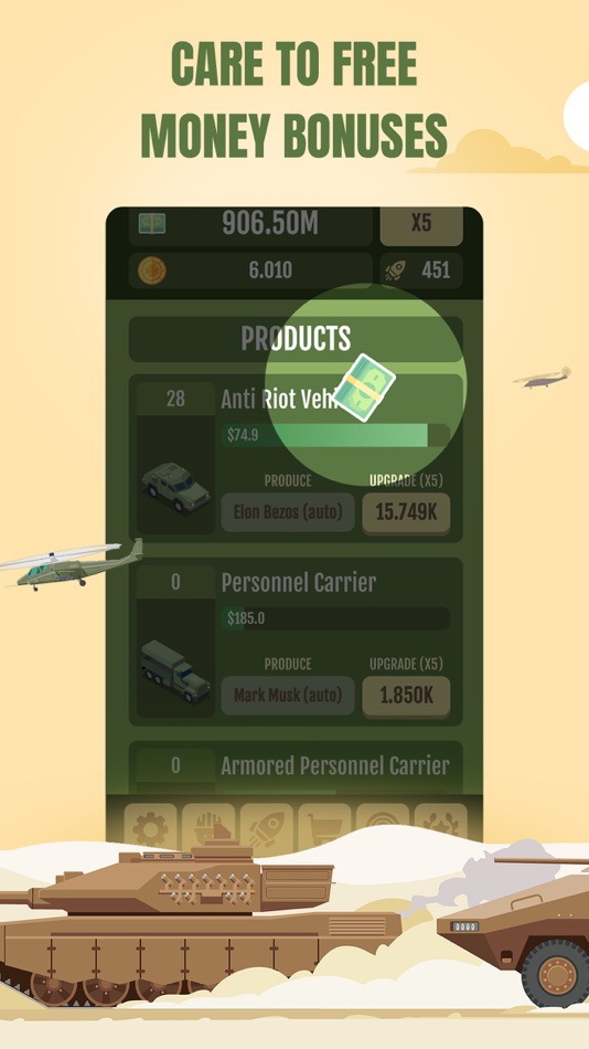 #1. Idle Army Vehicle Tycoon (iOS) 由: Tuna Ozcelik
