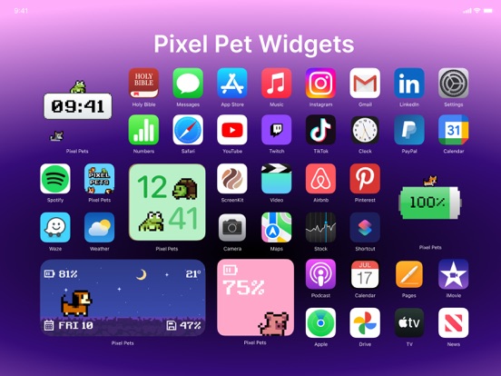 Pixel Pets - Cute, Widget, Appのおすすめ画像1