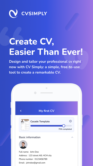 CVSimply Screenshot
