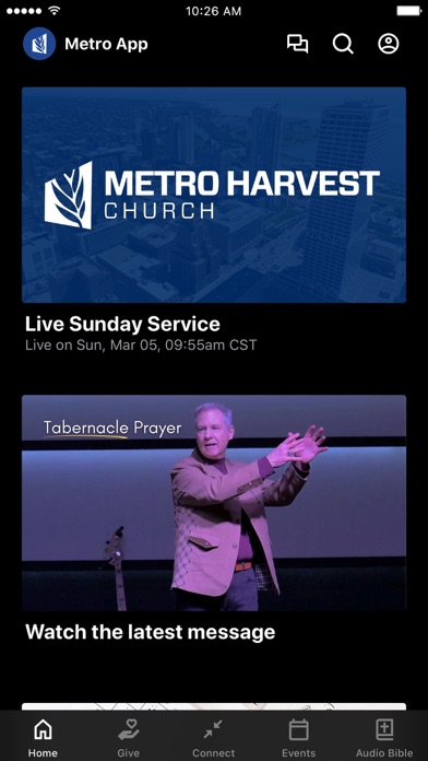 Metro Harvest Church App Screenshot