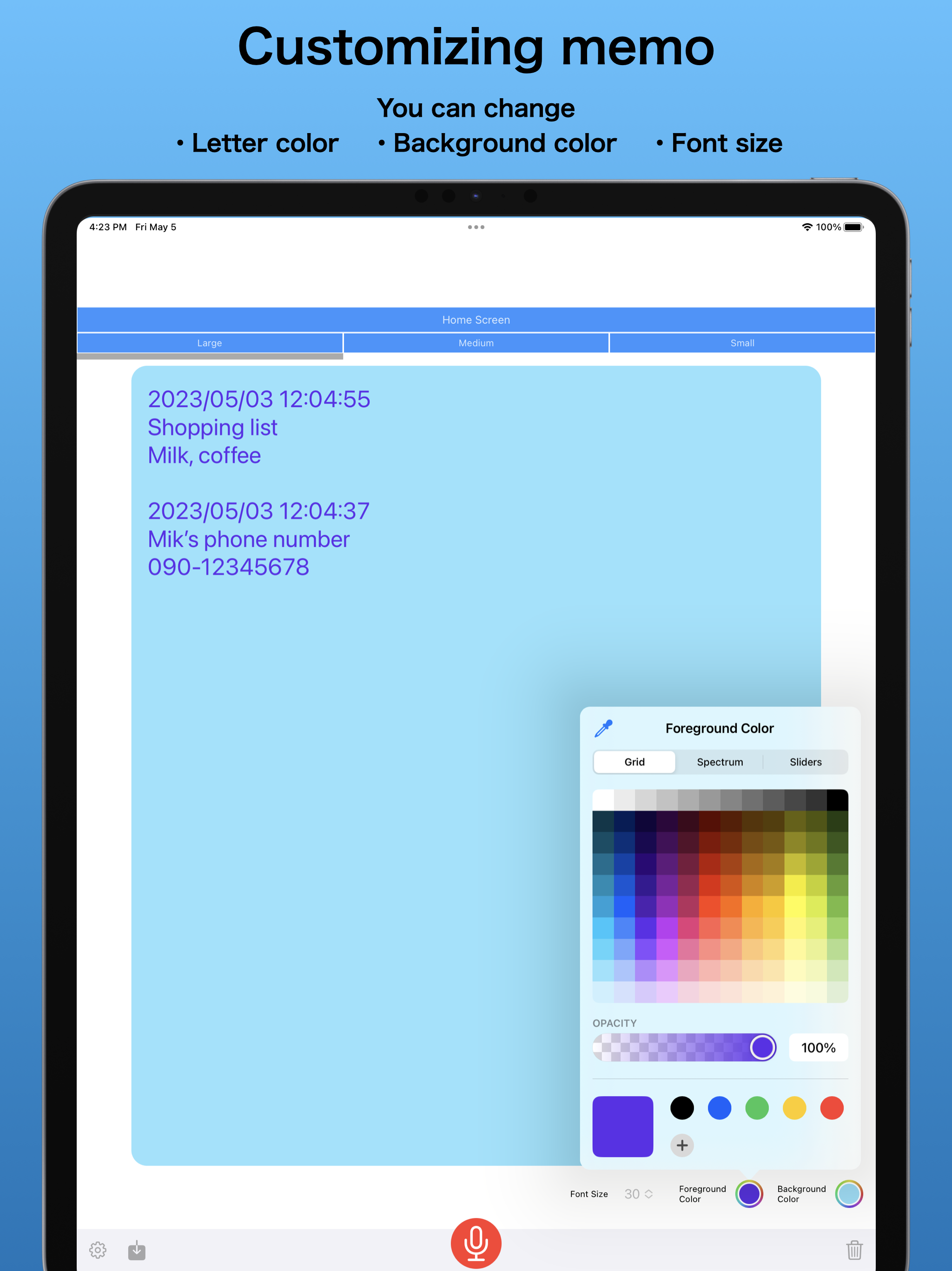Voice Widget Memo