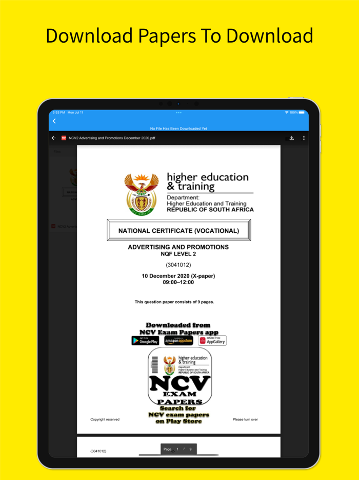 TVET NCV Exam Papers