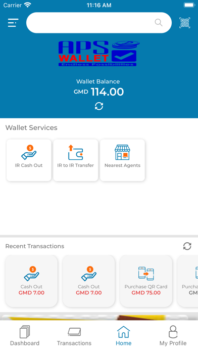 APS Wallet Screenshot