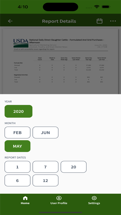 USDA Market News Screenshot