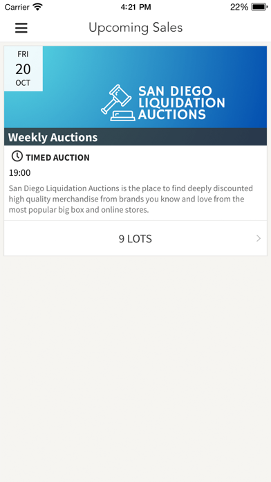 San Diego Liquidation Auctions Screenshot