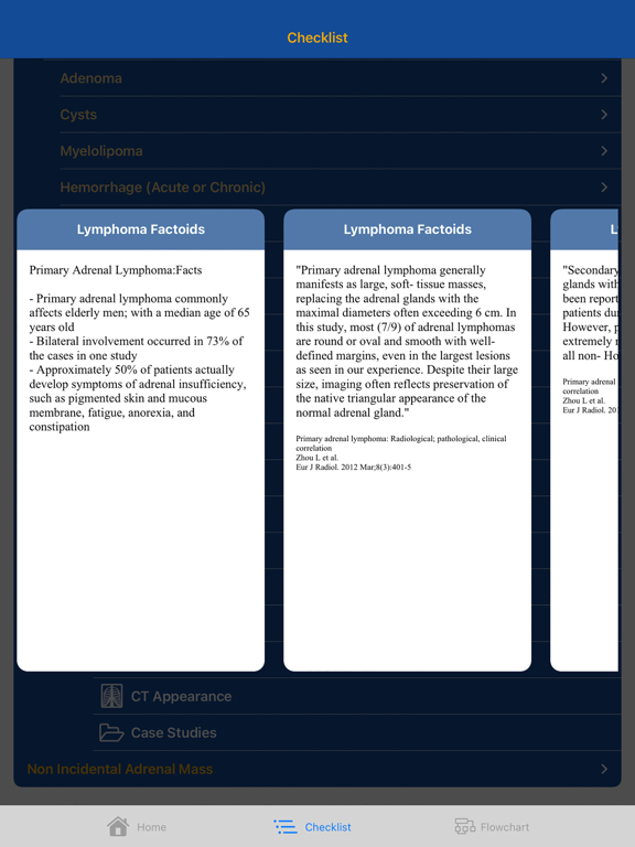 CTisus Adrenal Mass Checklist iPad screenshot 6 - Medical app