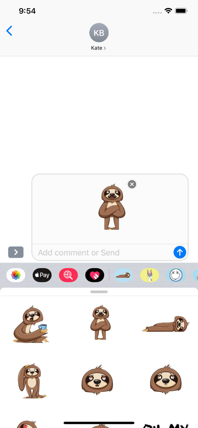 Sloth emojis and funny stickers