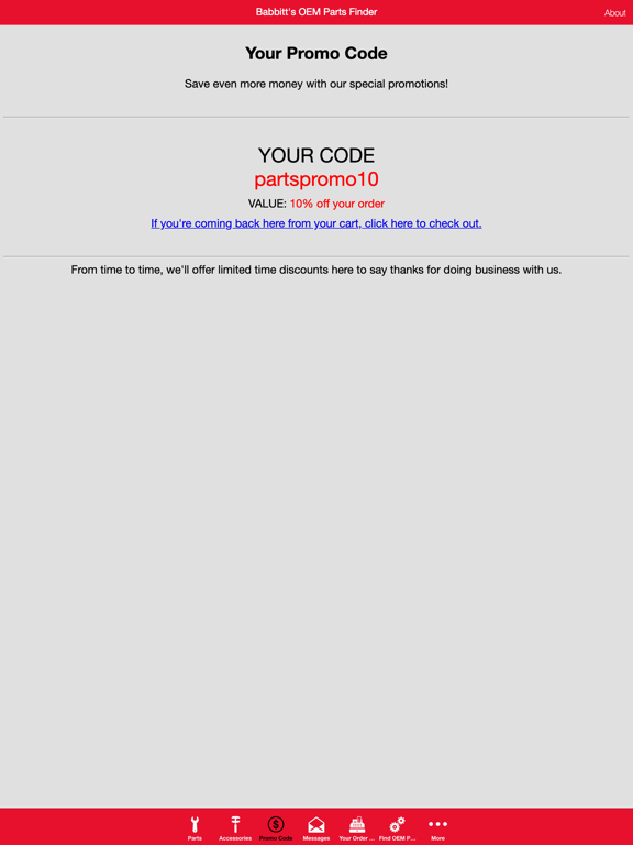 Screenshot #6 pour Babbitts OEM Parts Finder