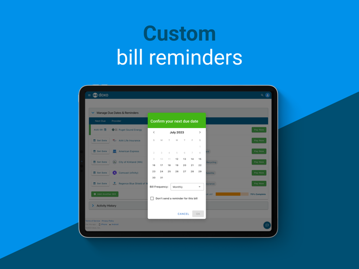 doxo Bill Pay and Reminders