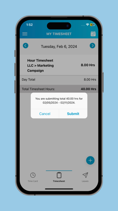 Hour Timesheet Mobile© Screenshot