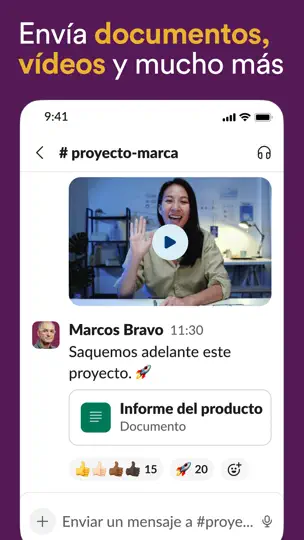 Captura de pantalla de Slack en iPhone 4