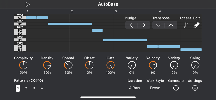 Auto Bass AUv3 MIDI Generator